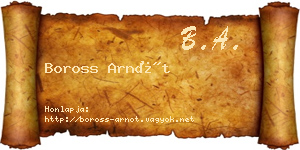 Boross Arnót névjegykártya